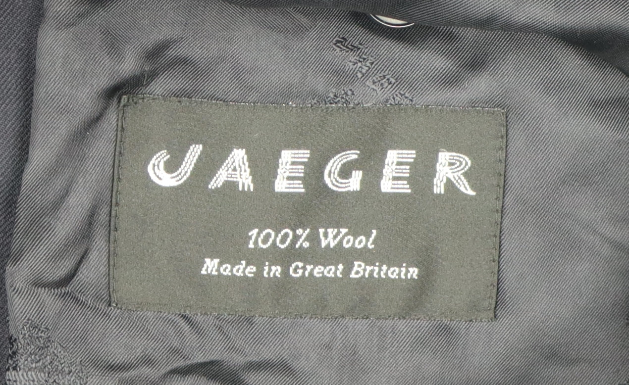 Jaeger Men's Black Blazer Regular Fit Size 52R