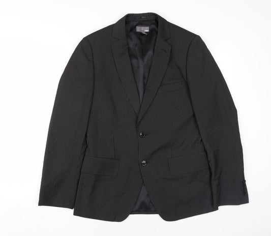H&M Men's Black Striped Blazer, Size 36R