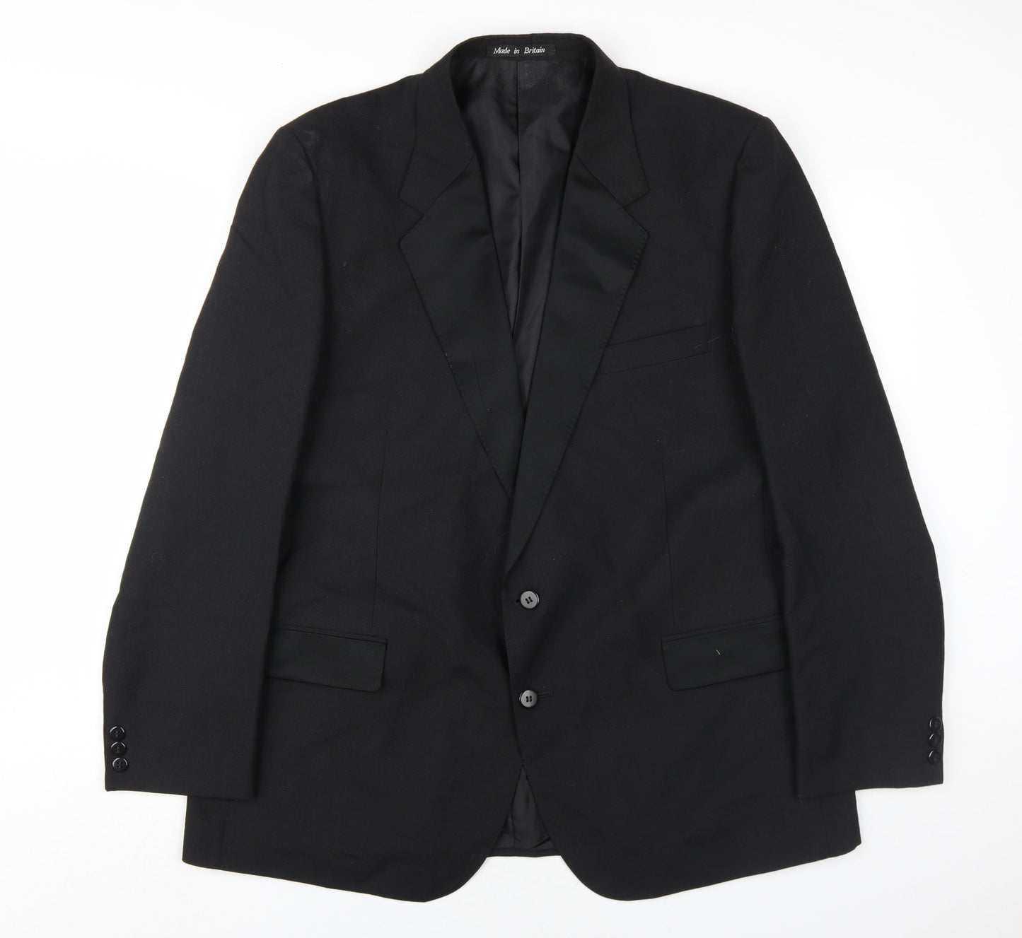 Dunn & Co Men's Black Blazer 46R Polyester Wool