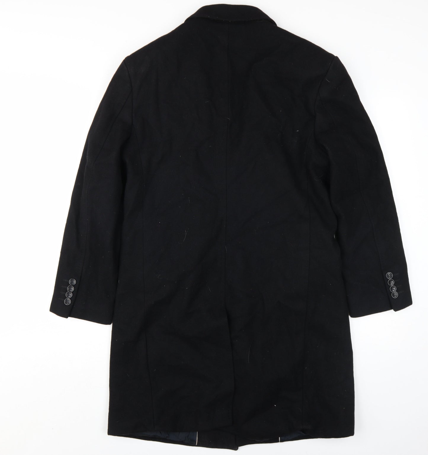 H&M Men's Black Wool Cashmere Overcoat Size 16