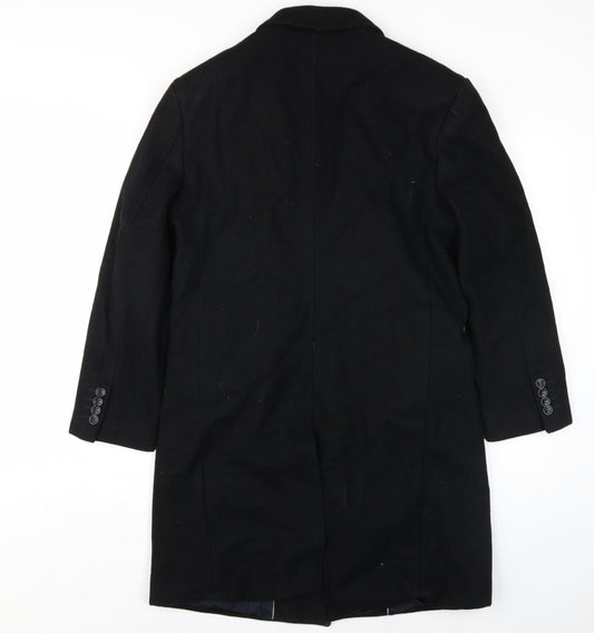 H&M Men's Black Wool Cashmere Overcoat Size 16