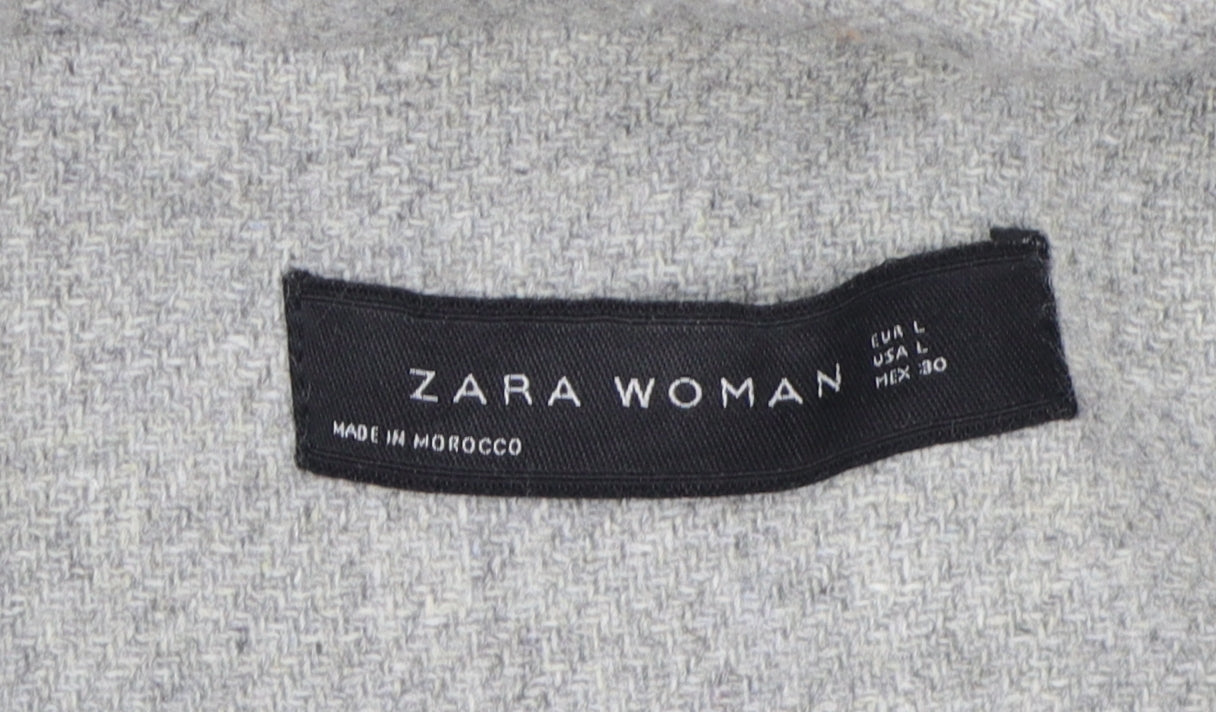 Zara Women's Grey Mid-Length Coat Size 14