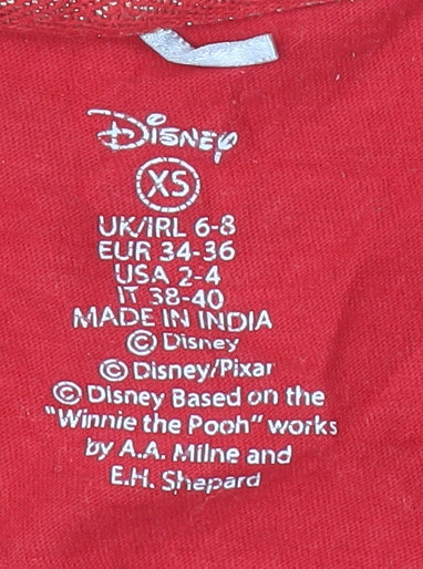 Disney Women's Red XS T-Shirt Winnie the Pooh