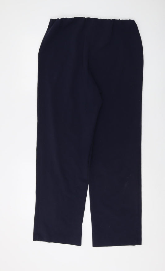 EWM Women's Blue Straight Trousers Size 14