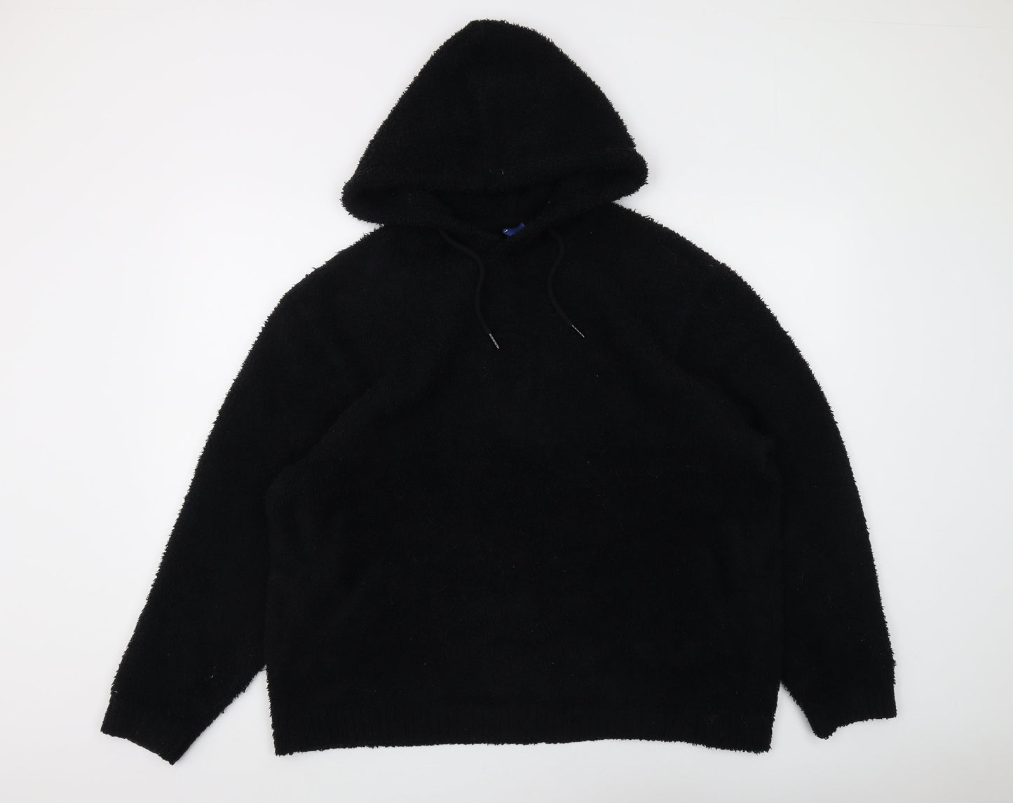 H&M Unisex Adults Black Pullover Hoodie M