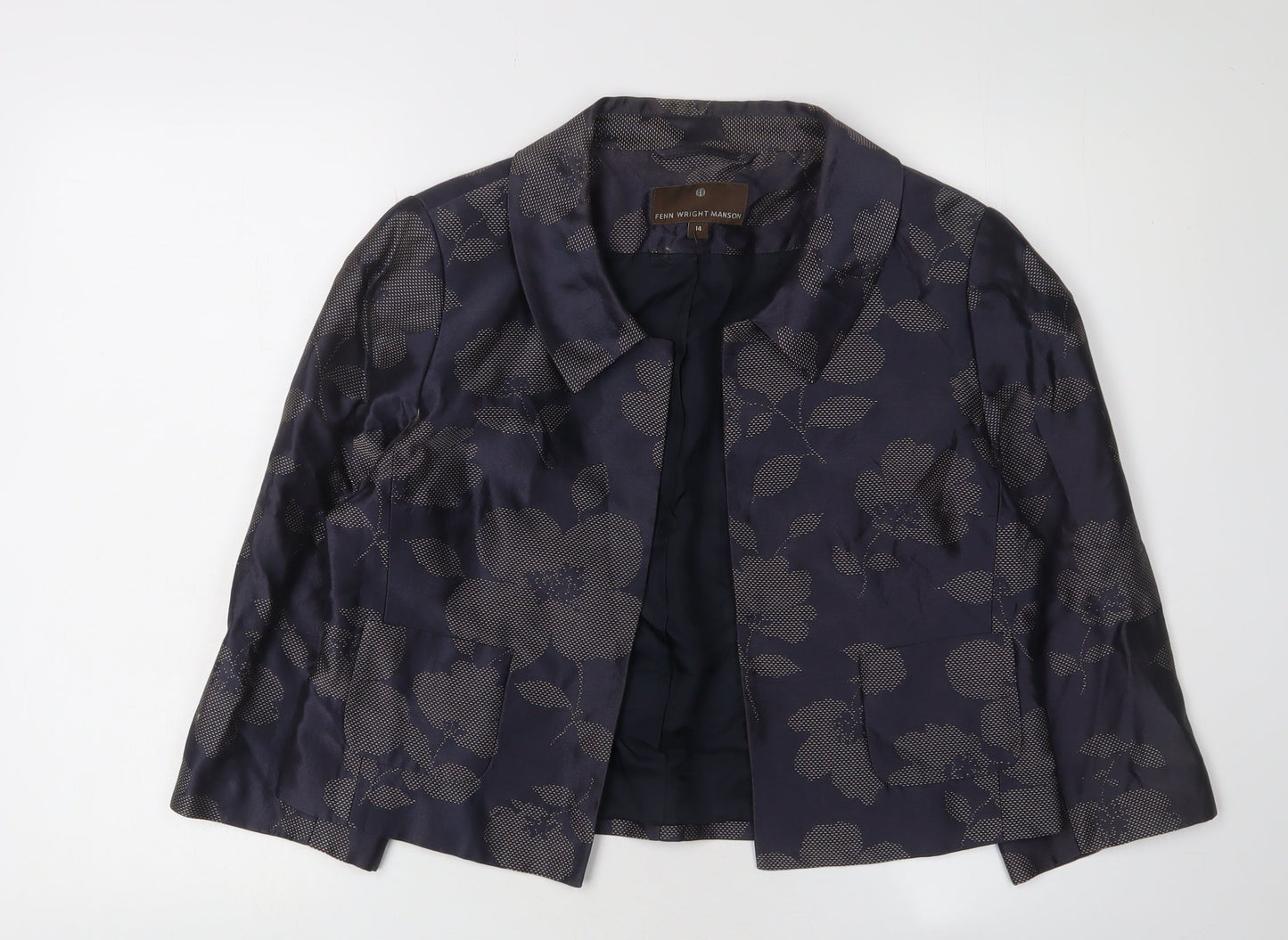 Fenn Wright Manson Women's Blue Floral Blazer Size 14