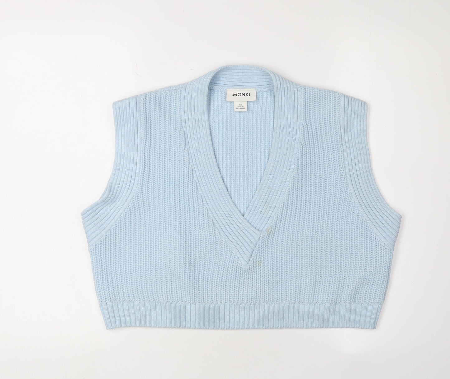 Monki Women's Blue XS Acrylic Sleeveless Vest