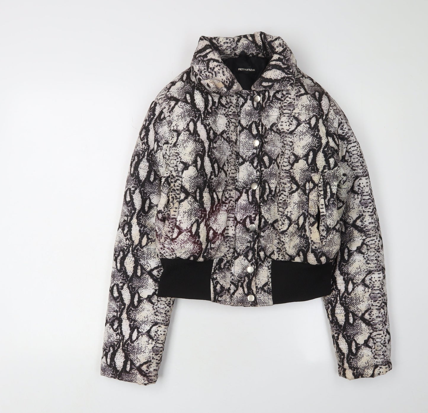 PrettyLittleThing Women's Animal Print Bomber Jacket, Size 8, Multicoloured