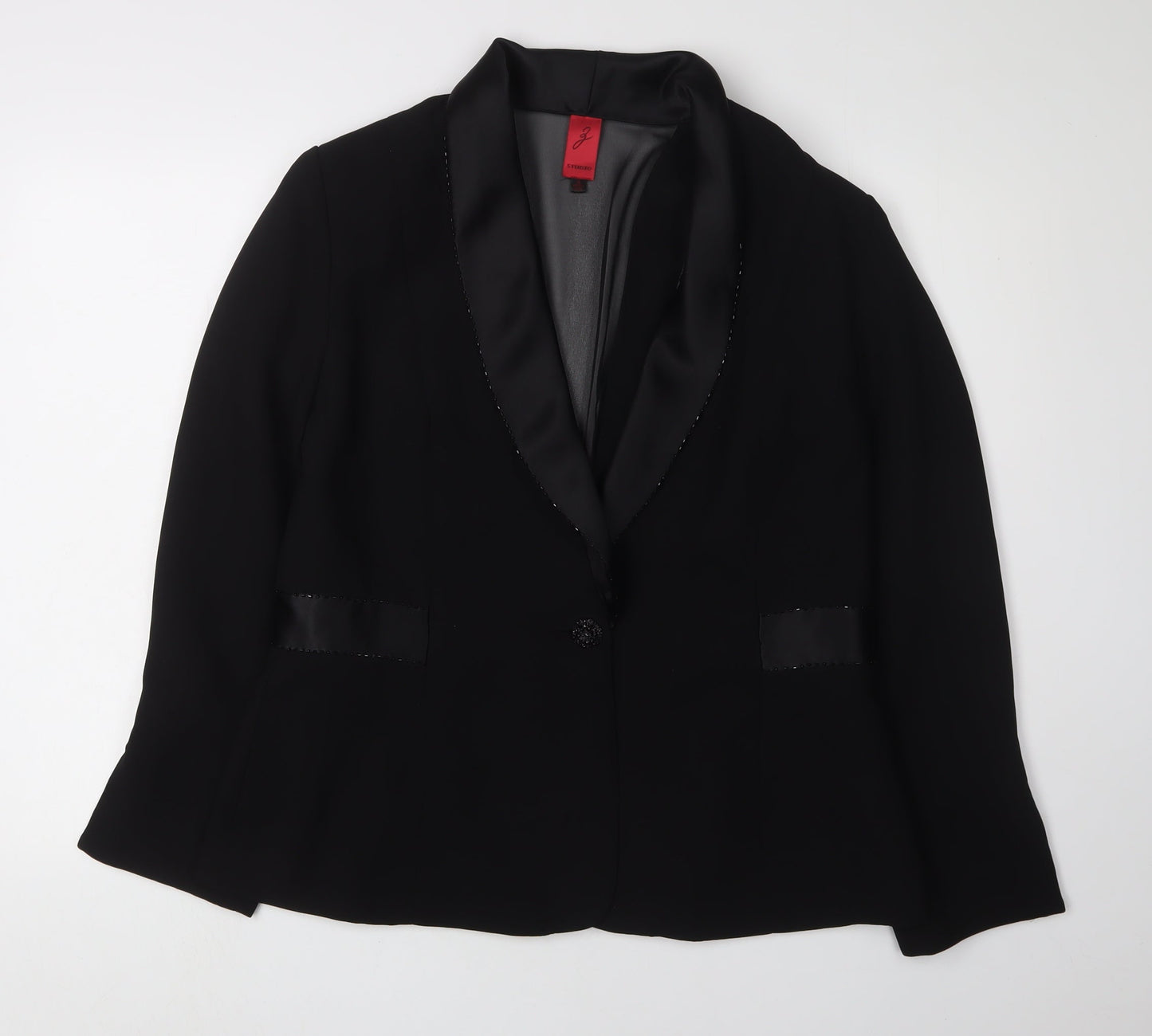 J Studio Women's Black Blazer Shawl Lapel Size 14