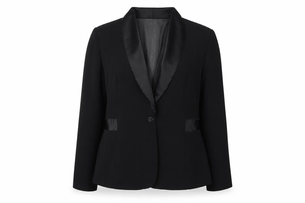 J Studio Women's Black Blazer Shawl Lapel Size 14