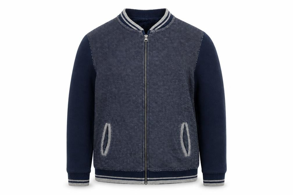Front view of Marks & Spencer boys’ blue full zip sweatshirt age 11-12