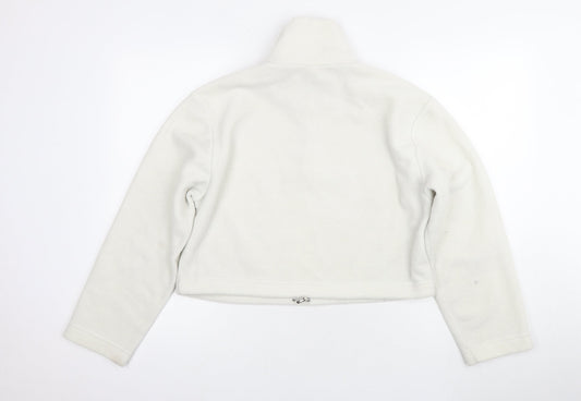 Monki Women's White 1/4 Zip Pullover Sweatshirt Size 12