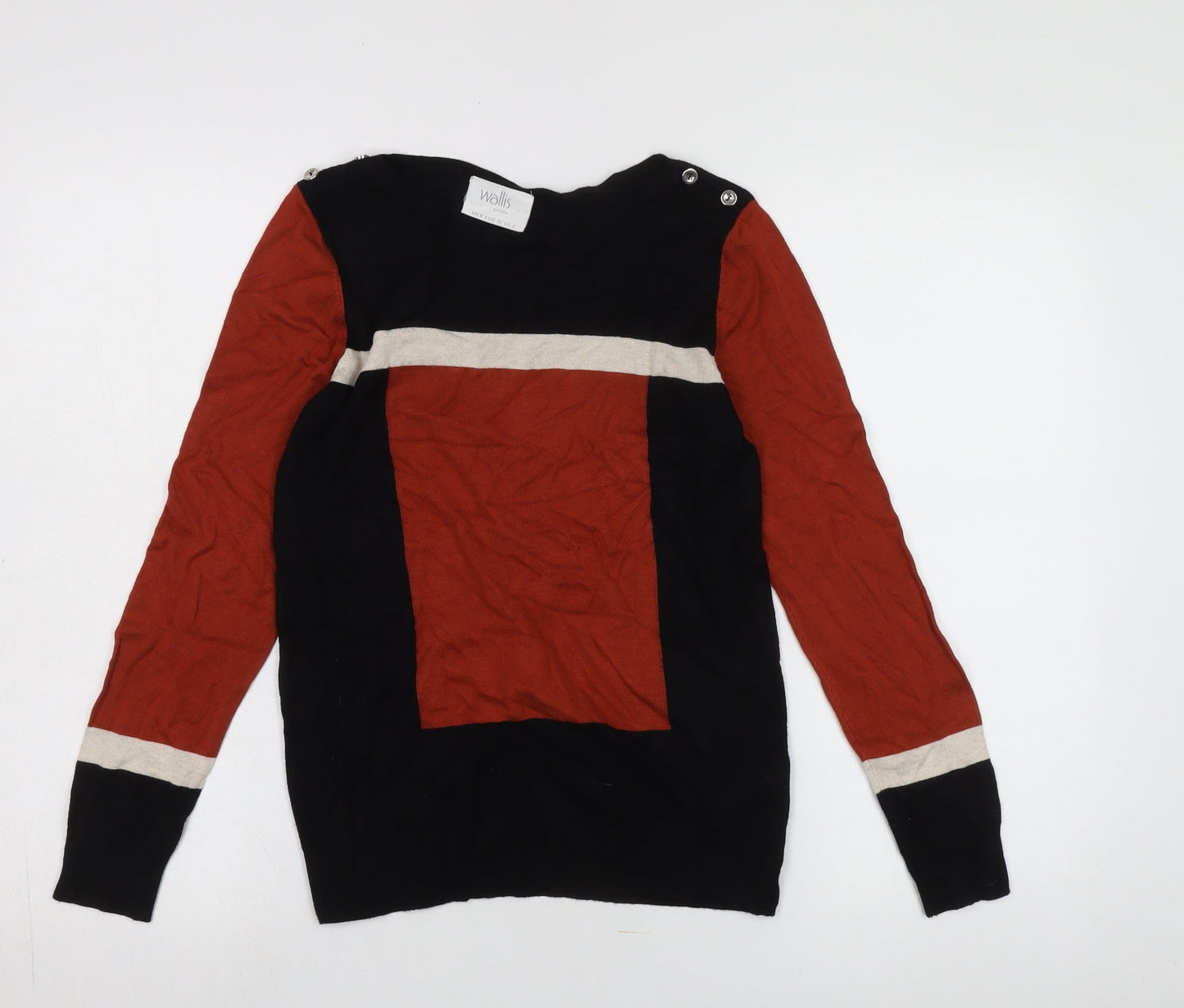 Wallis Women's Black Red Pullover Jumper UK 8