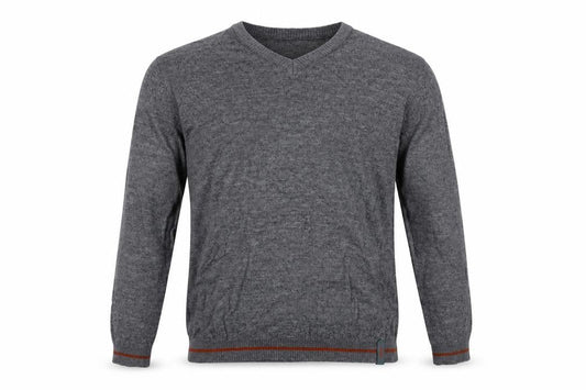 Lee Cooper Men's Grey V-Neck Pullover in XL