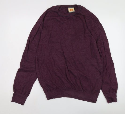 Boss Orange Men's Purple Pullover Jumper 2XL Knit
