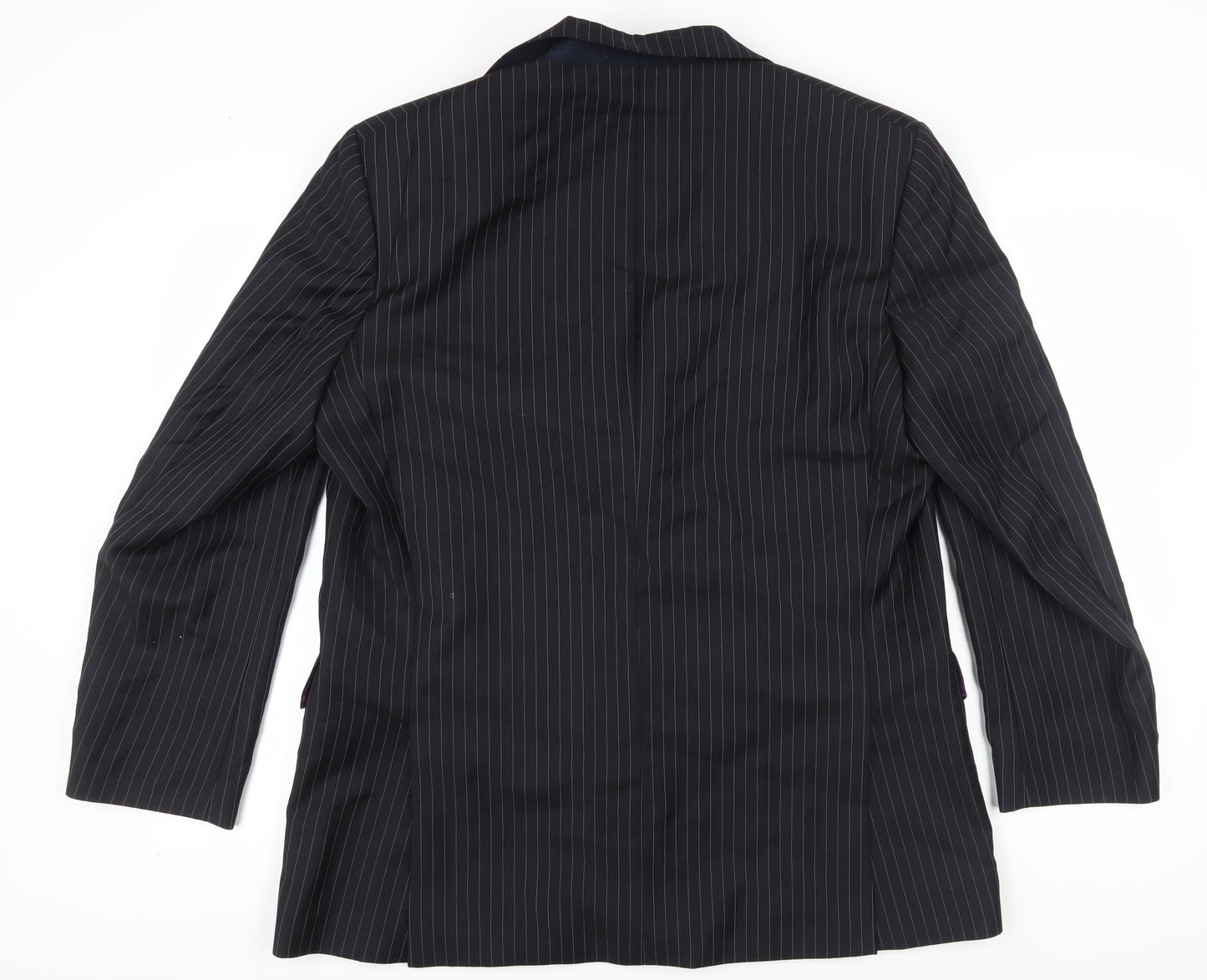 Scott & Taylor Men's Black Striped Blazer, Size 46, Regular Fit