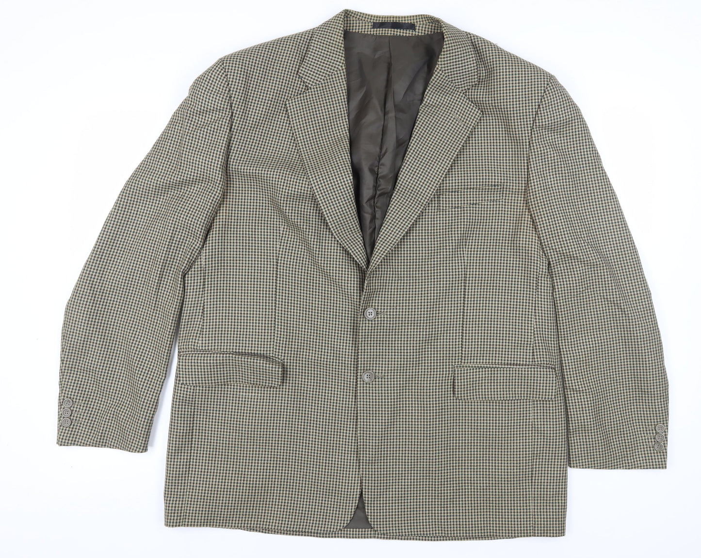 Zantos Men's Check Blazer, 46R, Brown, Business Casual