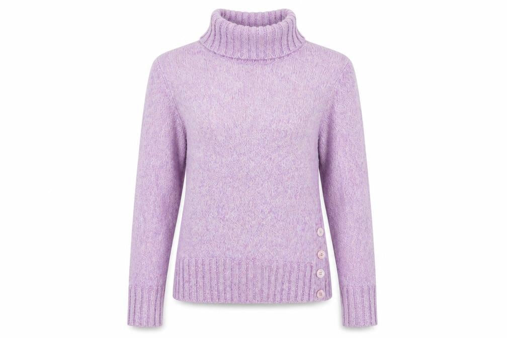 Marks and Spencer Women's Purple Roll Neck Jumper, Size 10