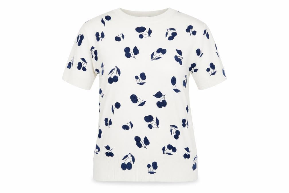 Marks and Spencer Women's Ivory Floral Jumper - Size 10