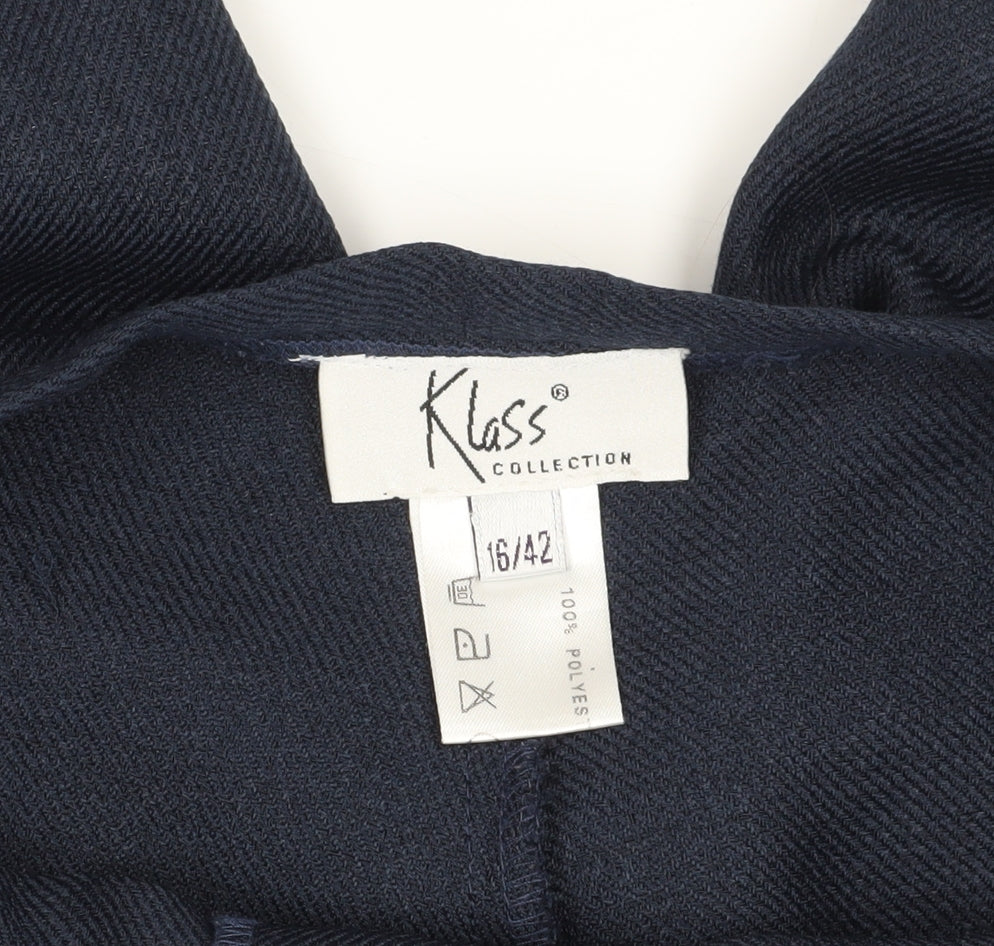 Klass Collection Women's Blue Dress Trousers, Size 16