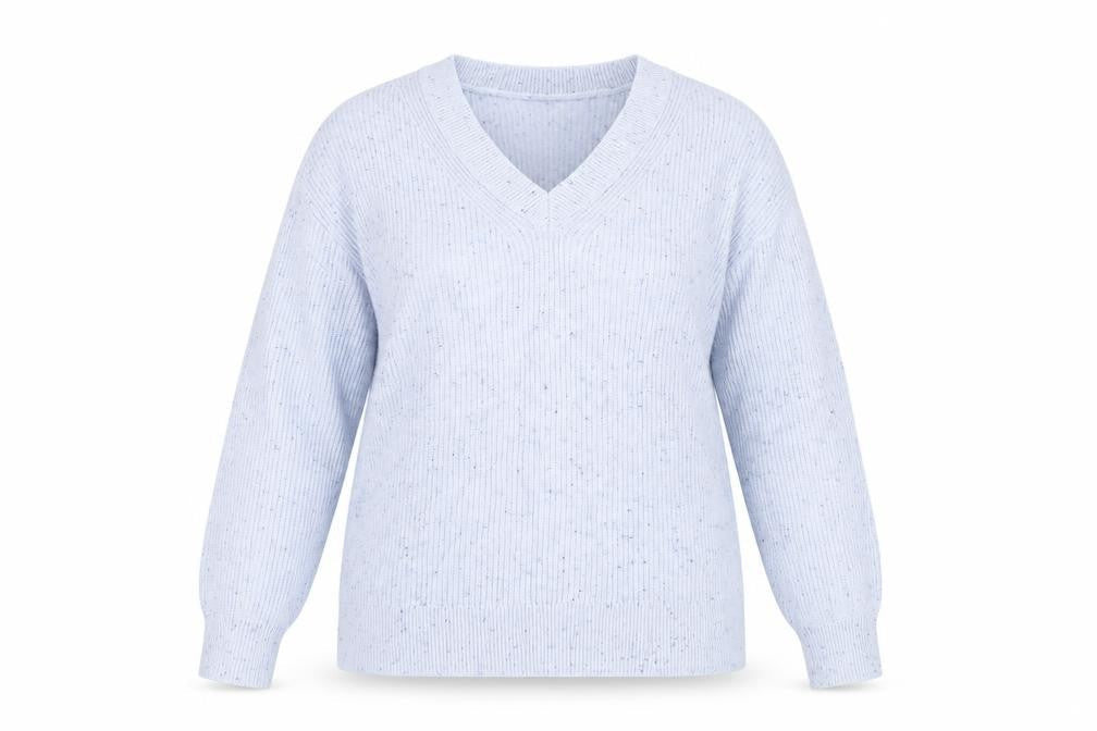 Marks and Spencer Women's Blue V-Neck Jumper M