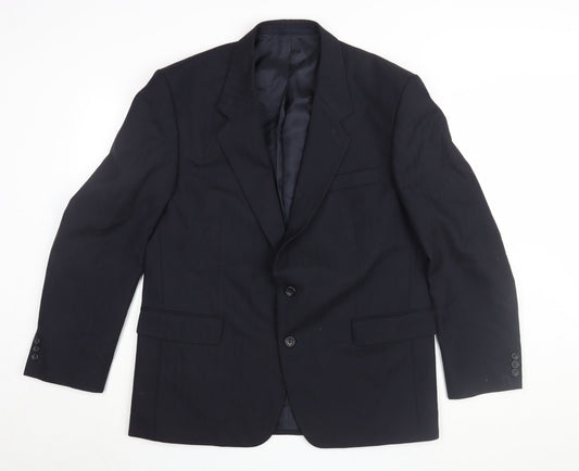 Men's Vintage Black Blazer, 44S, Single-Breasted, Formal