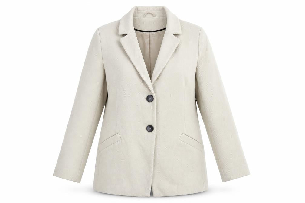 Front view of ASOS Women's Beige Basic Jacket, size 12, Casual Coat
