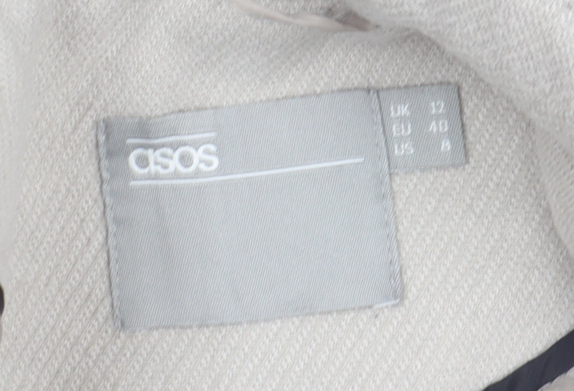 ASOS Women's Beige Basic Jacket Size 12 Casual Coat