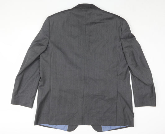 Mansize Men's Grey Blazer, Size 48R, Classic Wool Blend