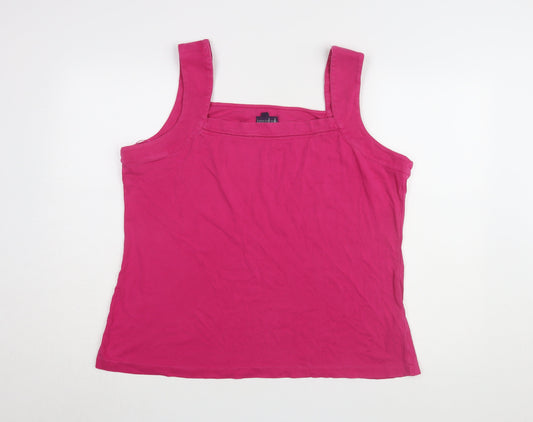 Long Tall Sally Women's Pink XL Basic Cotton Tank