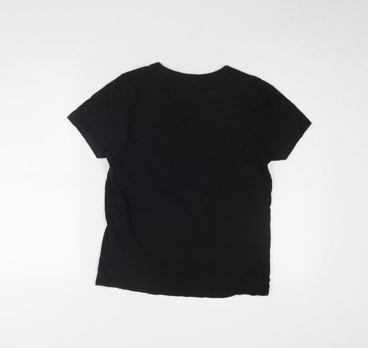 Hollister Women's Black Cotton T-Shirt, Size S, Casual Classic