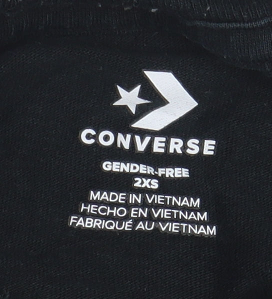Converse Unisex Black Cotton Basic T-Shirt 2XS