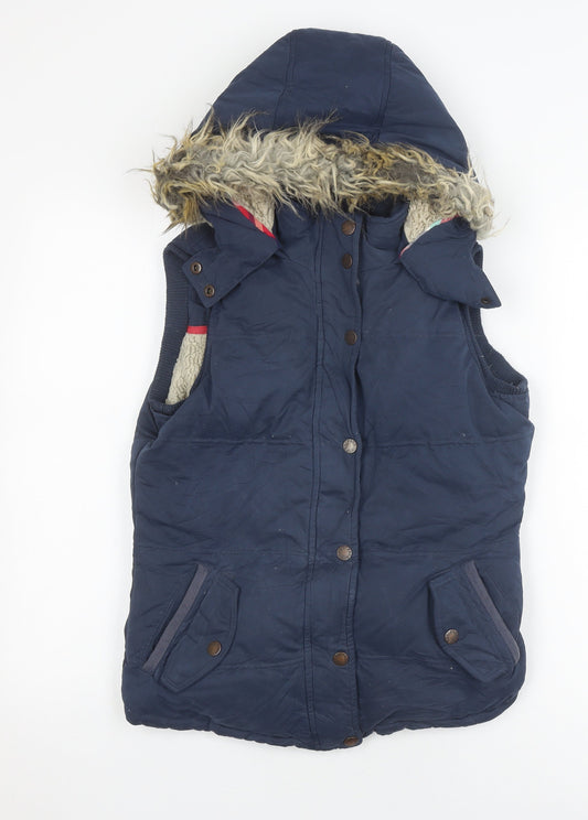 Fat Face Women's Blue Puffer Jacket Waistcoat Size 8