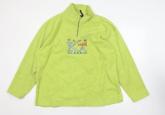 Karl Alexander Men's Green 1/2 Zip Sweatshirt L