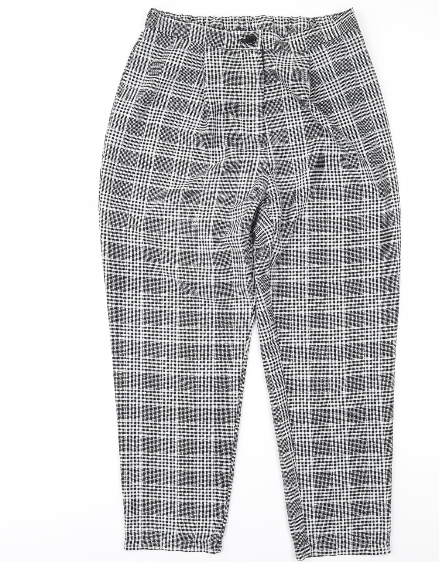 H&M Women's Multicoloured Tapered Plaid Trousers S