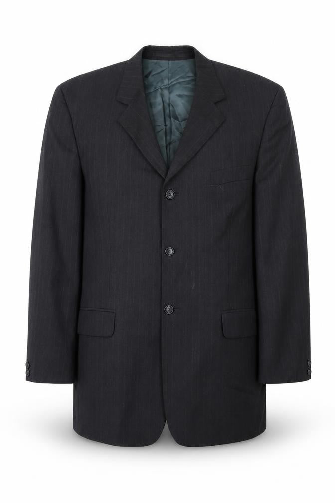 Mens 40 Chest Regular Pierre Cardin Black Three-Button Blazer