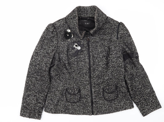 GIVe Women's Black Wool Biker Jacket - Size 5