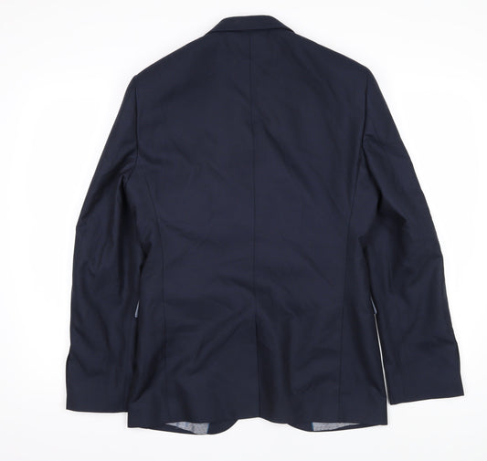 Next Men's Blue Single-Breasted Blazer, Size 36R