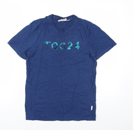 Unisex Adultss UK Size S TOG24 Blue 100% Cotton T-Shirt