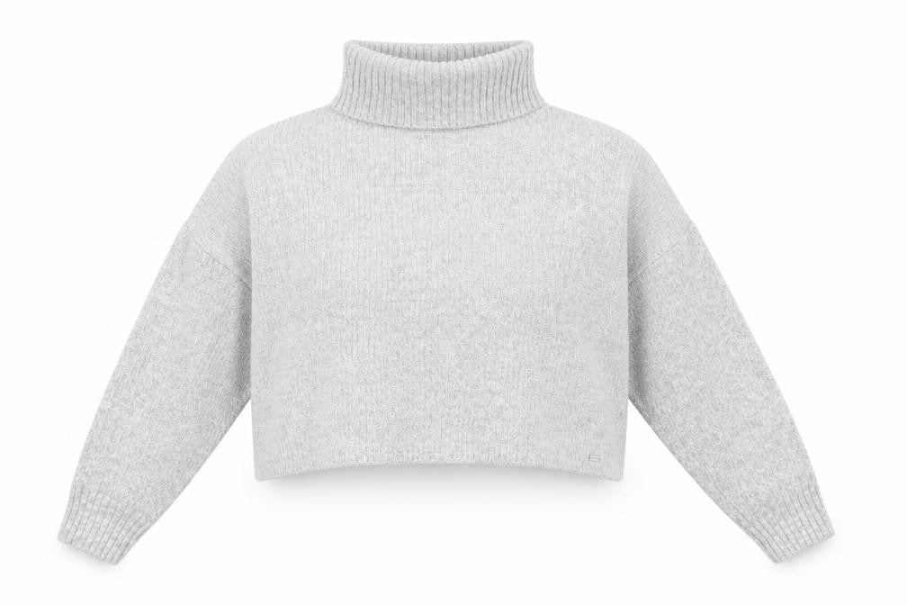 Womens UK S Relaxed Hollister Grey Pullover Tight-Knit