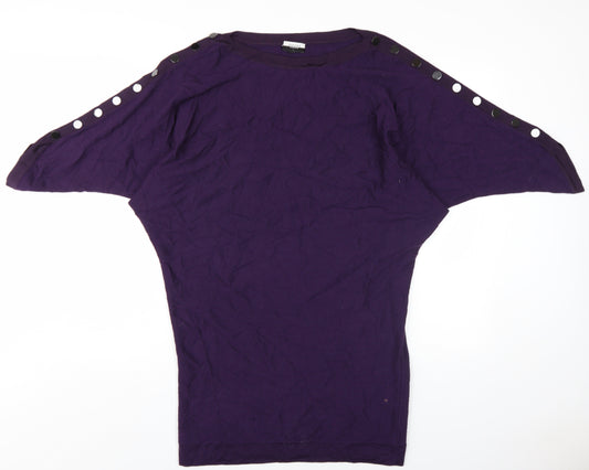 Jaeger Women's Purple Dolman Sleeve Dress S