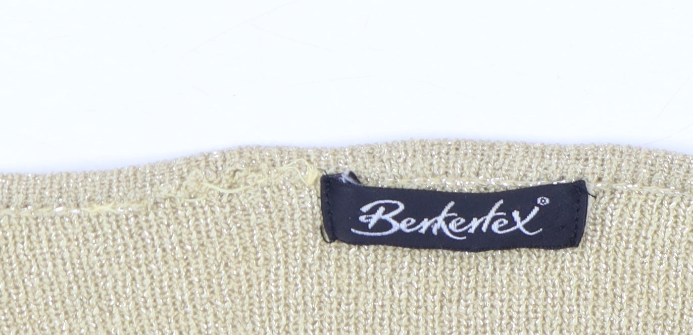 Berketex Women's Gold Cardigan, Size 18, Embroidered