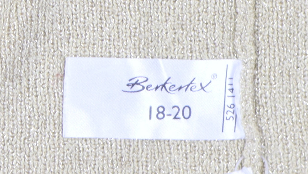 Berketex Women's Gold Cardigan, Size 18, Embroidered