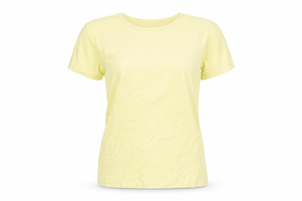 Gap Women Yellow M Basic Crew Neck T-Shirt