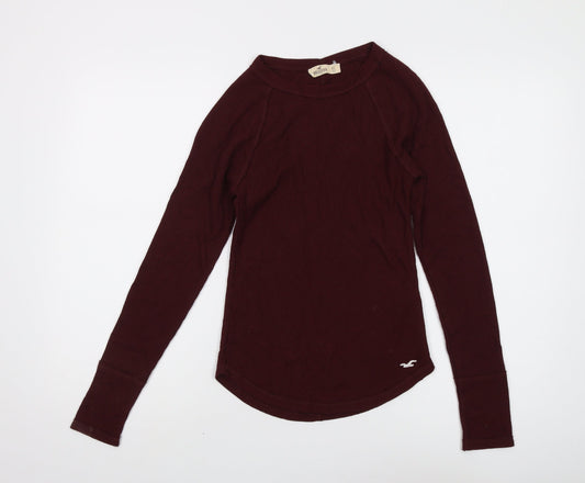 Hollister Women's Burgundy Long Sleeve Jersey XS