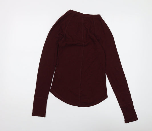Hollister Women's Burgundy Long Sleeve Jersey XS