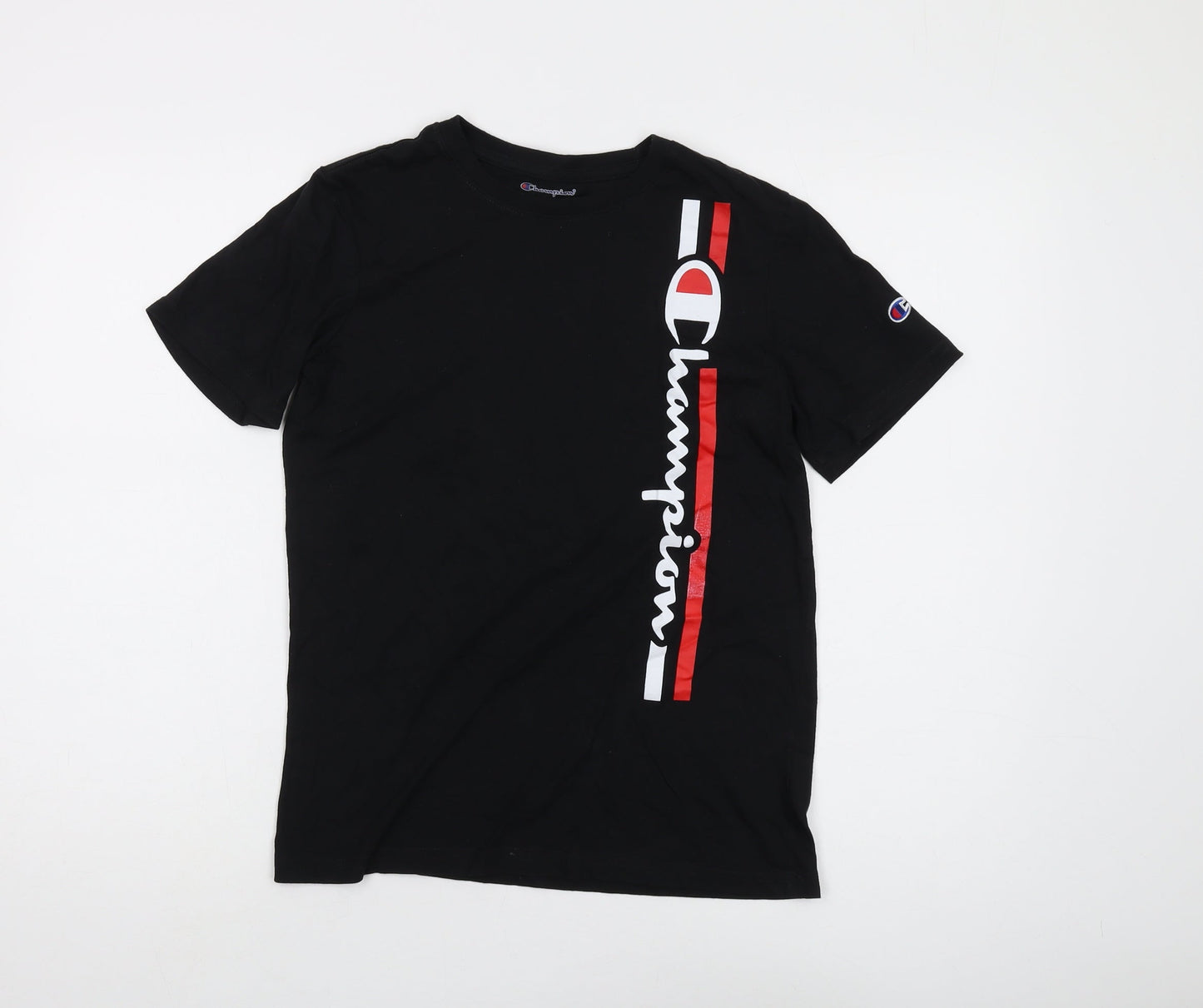 Champion Black Unisex T-Shirt, L, Casual Basic Style