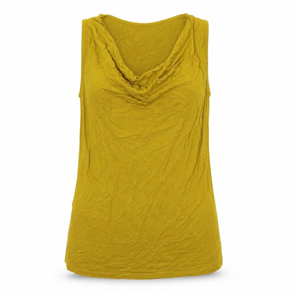 Womens UK Size 10 French Connection Yellow Viscose Blend Tank