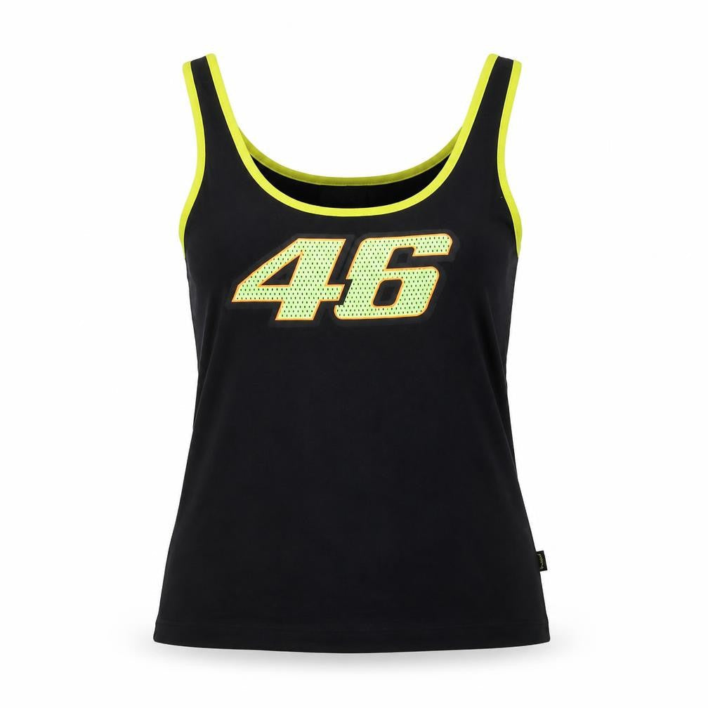 VR46 Womens Black Tank Top L Basic Cotton
