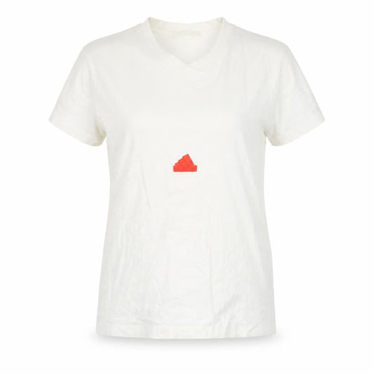 Unisex Adultss UK Size L adidas White 100% Cotton T-Shirt